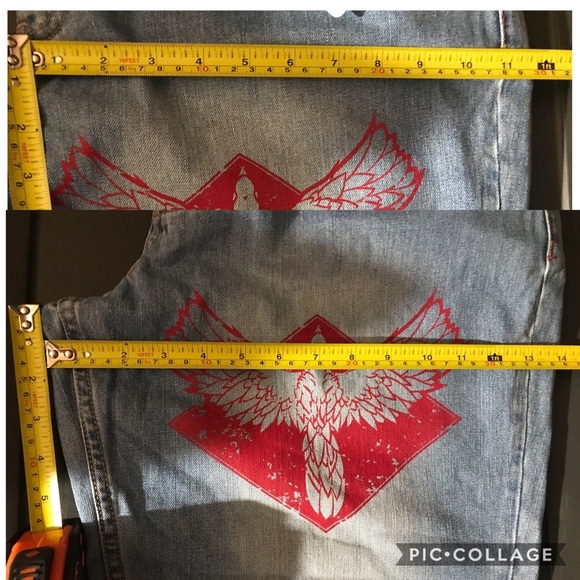 VINTAGE WASH RED Jeans NYC Distressed Boyfriend - Picture 9 of 9